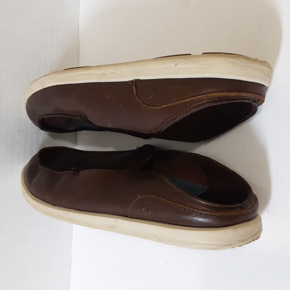 Olukai Nalukai Loafers Slip-On men's brown leather size 11.5us - Picture 5 of 8